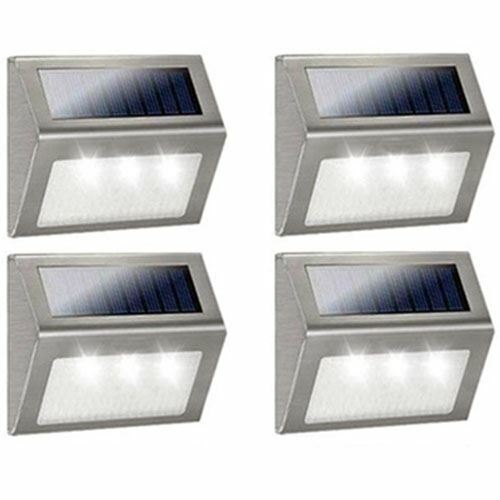 8 x Super Bright Solar Powered LED Fence Wall Lights