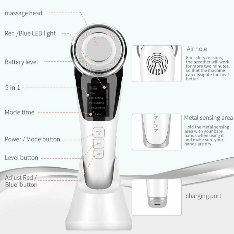 Facial LED Light Massager & Micro current Device