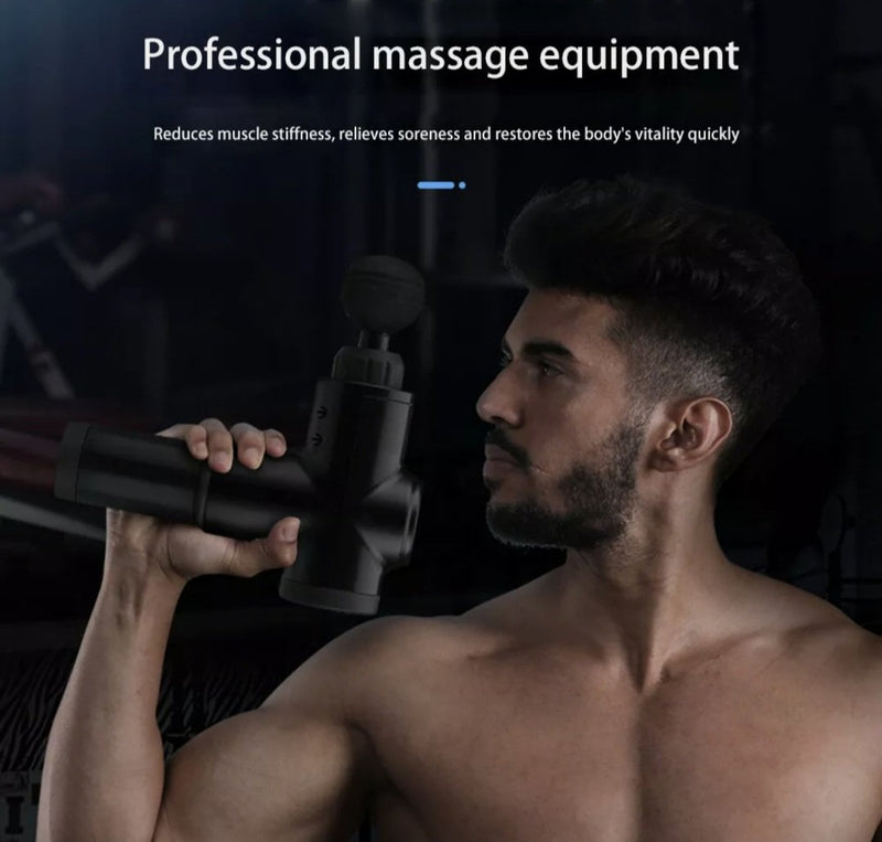 Percussion Massage Gun With 6 Speeds 4 Heads