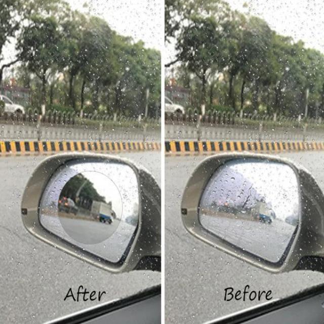 4pc Anti-Rain, Anti-Fog Car Rear View Mirror Film