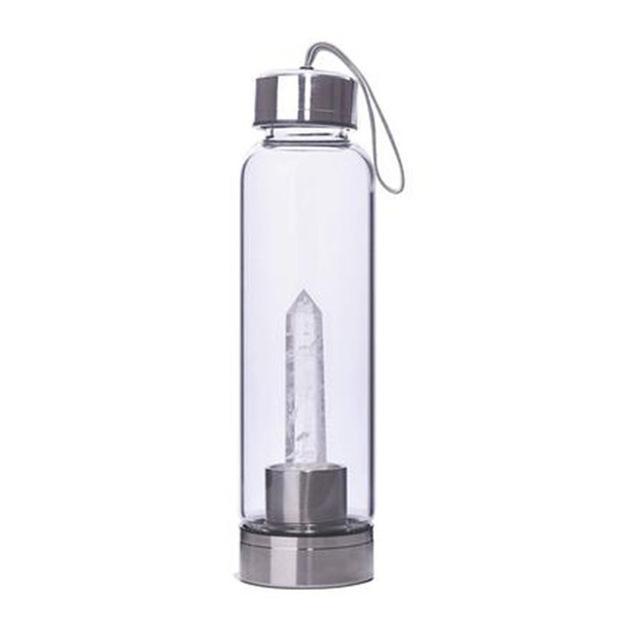 Natural Crystal Quartz Point Healing Water Bottle