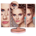 Tri Fold LED Touch Screen Makeup Mirror