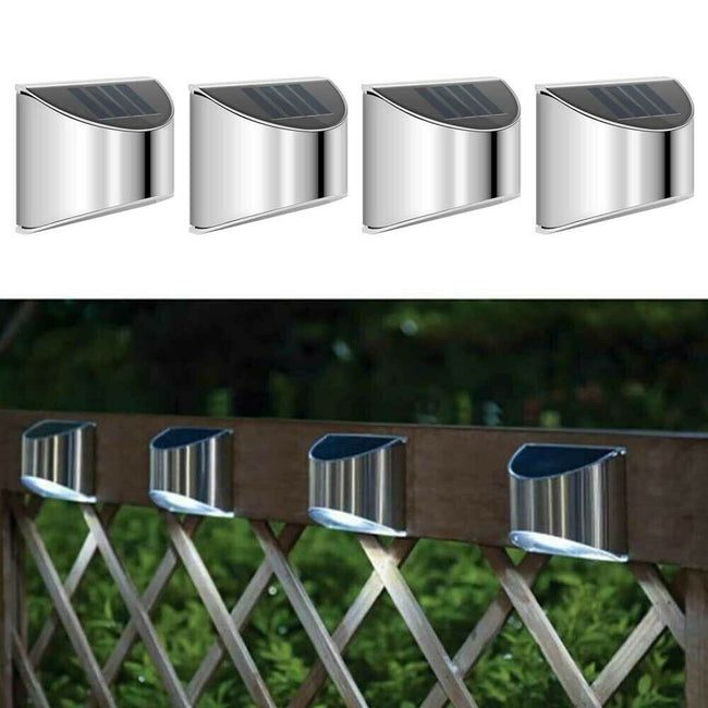 LED Solar Power Garden Fence Lights Wall Light  Pack of 4