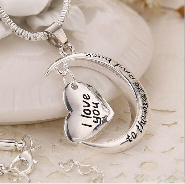 I love you to the moon and back" Necklace