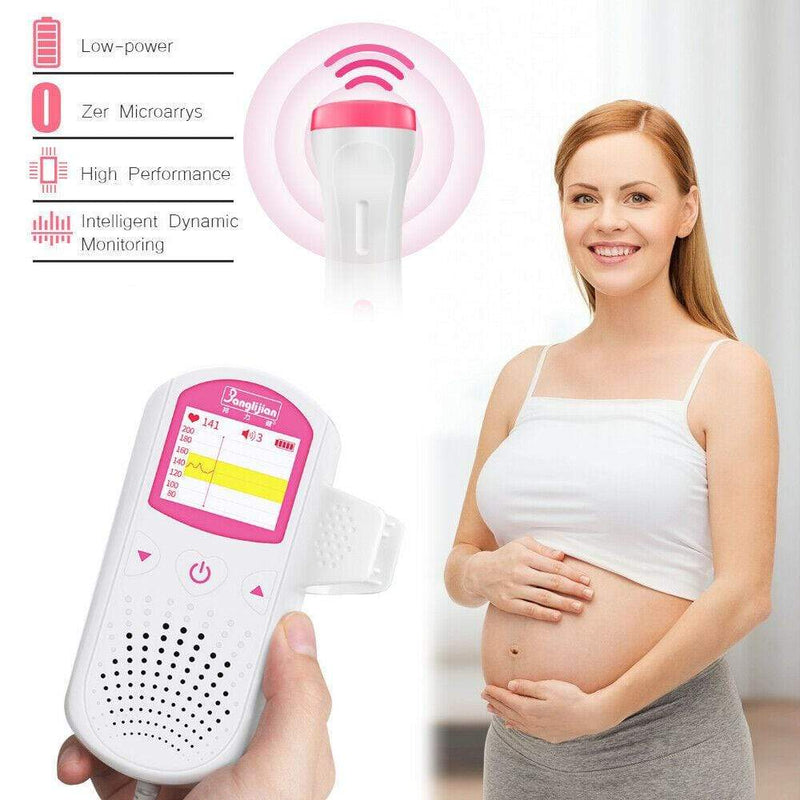 Baby Ultrasonic Heart Rate Monitor Detector Fetal Doppler