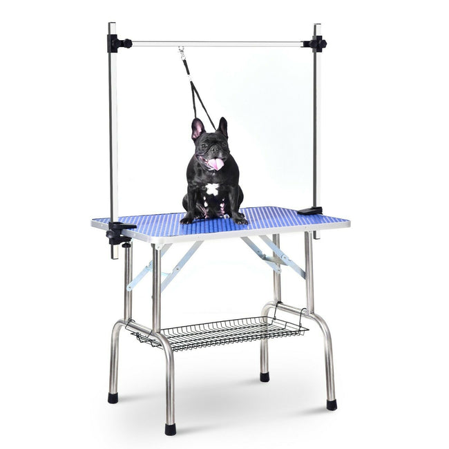 Dog Pet Grooming Table 2 Arm Adjustable Folding Bath Height Non Slip Top 36" BTM