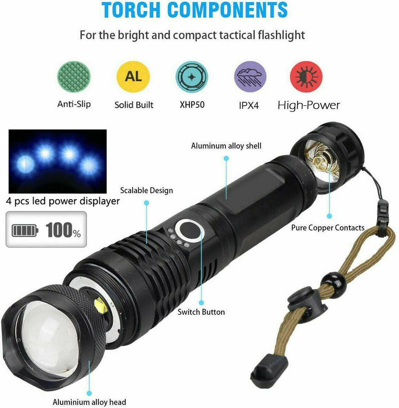 Super Powerful LED Rechargeable Torch